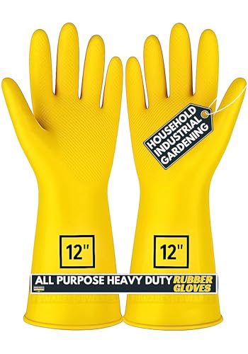 F8WARES All Purpose Heavy duty Rubber Hand Gloves for Cleani...