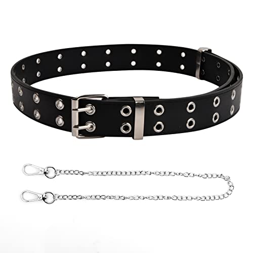 Ya en mundofriki.es: FESSOSKO Cinturón Infantil Punk, Cinturón de Doble Ojal con Cadena Desmontable para Niños y Niñas, Cinturón de PU con Tachuelas para Vaqueros, Faldas, Vestidos (Negro)