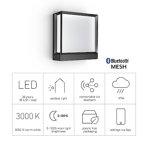 Steinel applique LED extérieure L 40 C anthracite 3000K connectée Bluetooth Mesh - 7