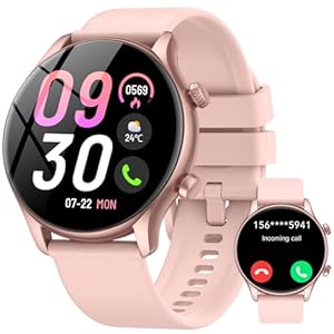 Smartwatch Damen Rund mit Telefonfunktion,1.39″ HD Uhr Damen,Fitnessuhr Damen100+ Sportmodi,Smart Watch mit SpO2 Pulsuhr Schlafmonitor,IP68 Wasserdicht,Watches für iOS Android, Roségold