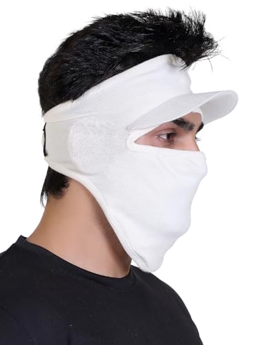 Image of Gajraj Unisex Cotton Anti Pollution Dust Sun Protecion Full Face Cover Mask with Air Filter Mesh and Visor (Skin)