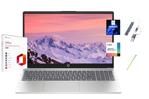 Image of HP 2025 Pavilion 15.6 inch FHD Touchscreen Laptop, with Free Lifetime Microsoft Office 2024, Intel Core i7-1355U, 32GB RAM, 1TB SSD, Windows 11 Pro, Natural Silver, Copilot, with USB Hub & Stylus Pen