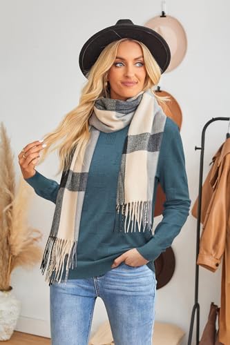 Image of Arach&Cloz Women's Soft Knit Sweater Fall Dressy Casual Pullover Tops