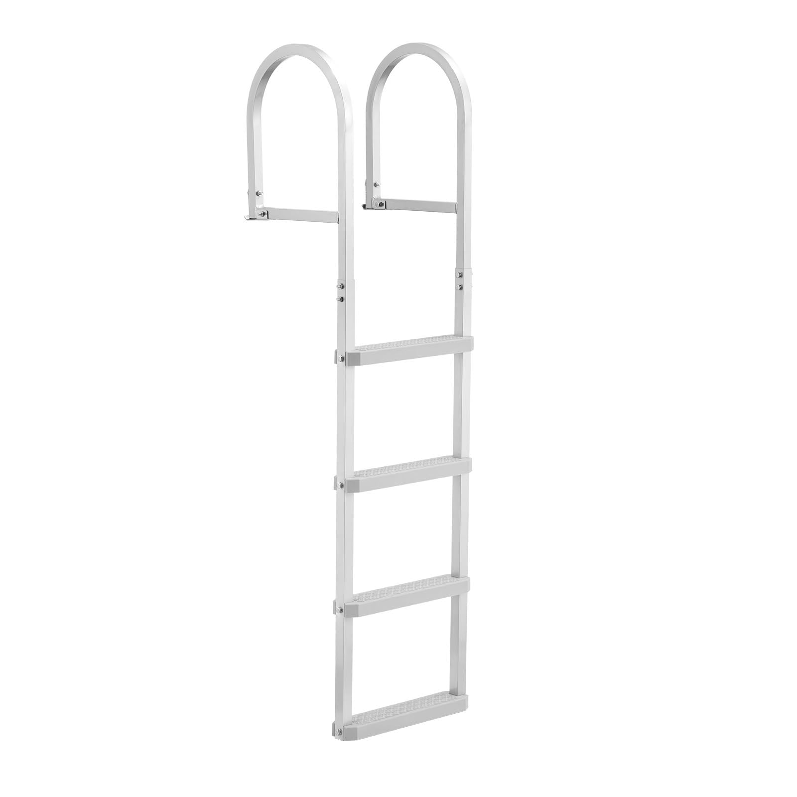 VEVOR Échelle de Ponton 4 Marches Amovible, Échelle de Baignade en Alliage d'Aluminium pour Lac, Piscine, Quai et Bateau, Capacité de Charge 227 kg, avec Mains Courantes, Marches Antidérapantes en PP