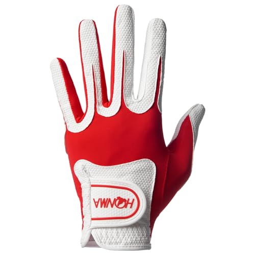 Honma Golf Glove for Women Left Hand All Weather Breathable Glove Synthetic Leather with Nylon-Spandex Panels Durable with Compact Hanging Box M