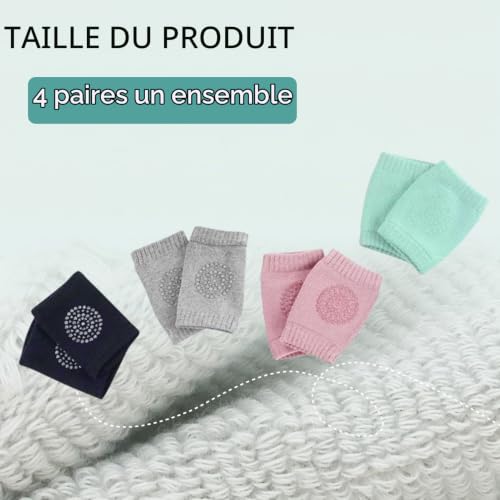 Ceeyoll 4 Paires Genouillères Bébé, Genouillere Bebe 4 Pattes, Genouillère Enfant, Genouillères Bébé Rampant, Breathable Baby Knee Pads, Protection Des Genoux Pour Les BébéS Qui Apprennent à Ramper – vue 4