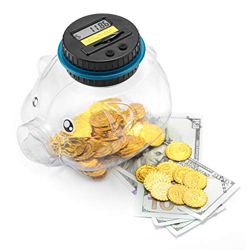 Sopu Digital Piggy Bank, Automatic Coin Counter All U.S. Coins, Money Saving Jar