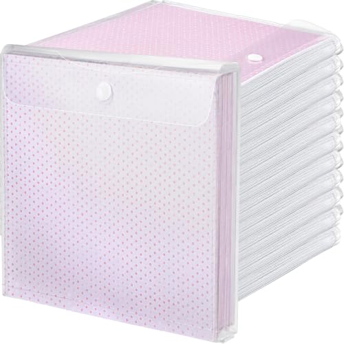 Image of Henoyso 24 Pcs Scrapbook Paper Storage Organizer Plastic Clear,12 X 12 Inch
