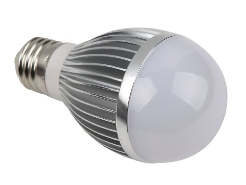 Cable And Case Bombilla LED plateada equivalente a 50 W, bombilla LED blanca E27, menos energía que 50 W incandescente o fluorescente