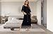 RONGTAI Womens Nightgowns Half Sleeve Zipper Sleepshirts Lounge Comfy Housecoat Sleep Robe Fashion Printed with Pockets Black S