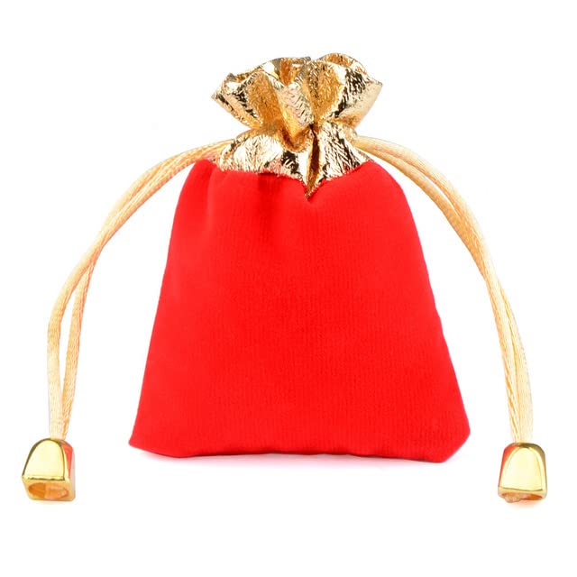 10 Samt-Täschchen Mit Kordelzug & Goldkante – Kleine Geschenkbeutel Für Schmuck, Münzen & Süßigkeiten