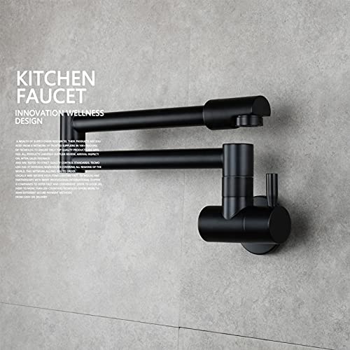 Robinet d'évier de cuisine mural pliable avec bras articulé double joint