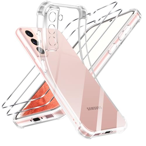 ZhuoFan Coque pour Samsung Galaxy S21 5G avec 2 Pièces Verre Trempé, Transparente TPU Silicone Bumper Case, [Coussin d'air Intégré] HD Clair Antichoc...