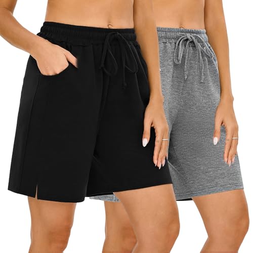 Quenteen Women's Jersey Pocket Shorts Drawstring...