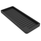 ZAPPOWARE Kitchen Organizer Tray, Silicone Sponge Holder - 12'x 4.7' (Black)