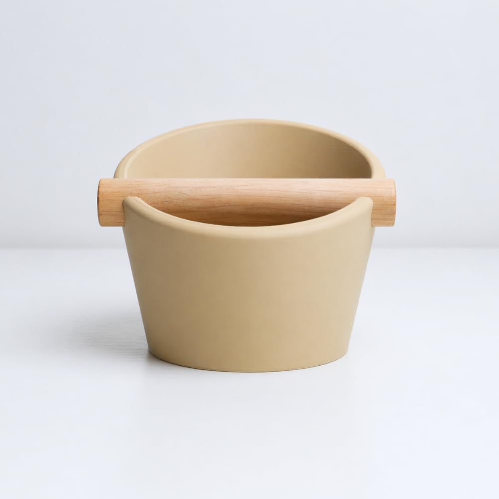 KNOCDIC Oval Coffee Knock Box, Knock Box Personalized, Unique Gift for Coffee Lovers (Matte Desert Tan, Small)