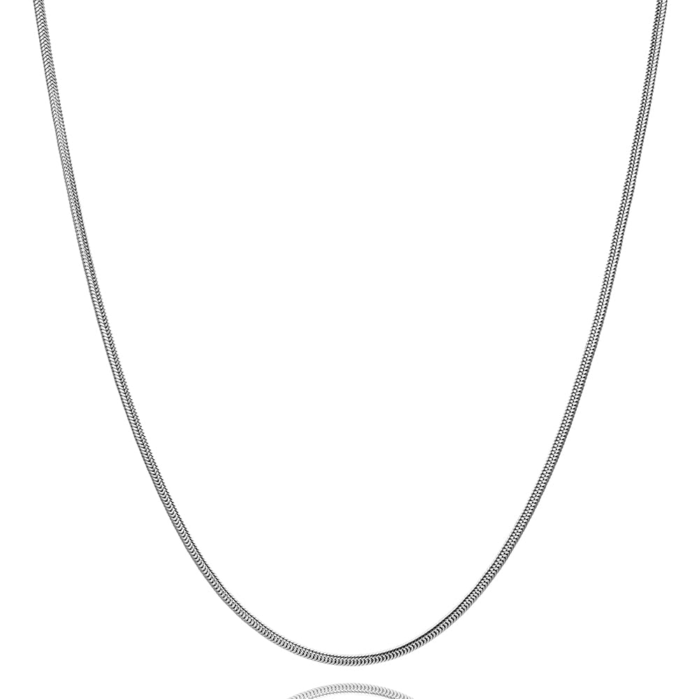 MIORE Halskette Damen, 925 Sterling Silber, Kette ohne Anhänger, Made in Italy, filigrane Kette Silber 925, 45 cm, Schlangen-Design, Schmuck Damen, geliefert in Schmuckbox