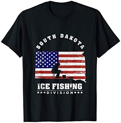 Patriotic South Dakota Ice Fishing Division - Ice Fisherman T-Shirt