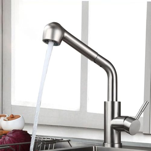 Robinet de cuisine rétractable pour rinçage et nettoyage efficace