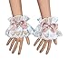 TiaoBug Damen Spitze Handgelenk Arm Manschette Rüschen Handgelenkmanschette Armstulpen Lolita Armband Cosplay Party Fasching Bekleidung Accessoires Rosa One Size