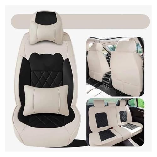 カーシートカバー に適合する MG 4 5 6 ムーラン HS ZS EV 高級インテリアアクセサリーユニバーサルPUレザーカーシートカバー シートプロテクター(Beige A)