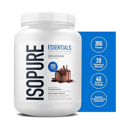 Isopure Essentials 100% Whey Protein Powder, Chocolate Mousse 13.75 OZ - image 2