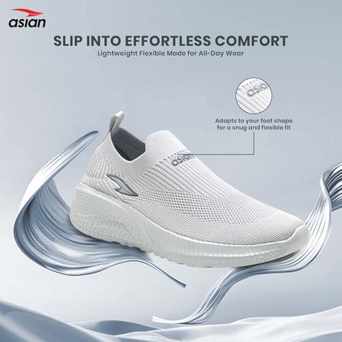 Image of ASIAN Storm-41 Walking Shoes for Men | Lightweight Slip-On Sneakers with Arch Support, Memory Foam Cushion & Breathable Mesh Upper | Comfortable Shoes for Walking & Travel