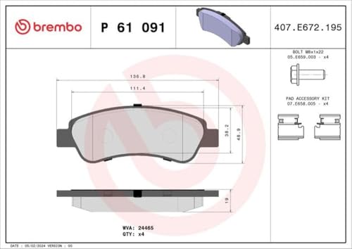 Brembo P 61 091 - Pastiglia Freno - Posteriore - 4
