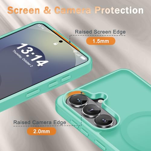 Image of for Samsung Galaxy S26+ Plus Case, Matte Magnetic Phone Cover, Teal | Fit for MagSafe, Screen Protector included, Shockproof Military Grade Protection, Translucent Frosted Back