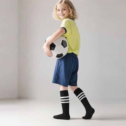Kids Knee High Soccer Socks-Toddler Boys or Girls Stripe Team Tube Socks for Sports Uniform,Costume 3-10 Years2