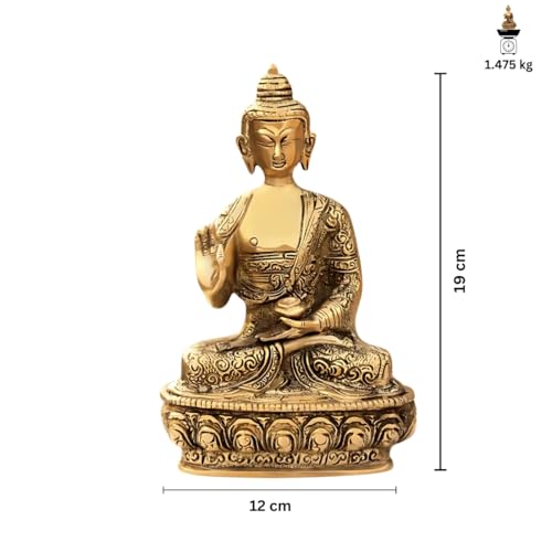 Image of Brass Blessing Buddha Idol | Vastu Remedy for Peace, Protection & Abundance | Premium Solid Brass Buddha Statue for Home & Office