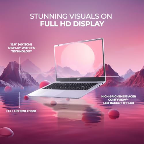 Image of Acer Aspire, AMD Ryzen R5 7430U Processor, 16 GB RAM, 1TB SSD, Full HD IPS, 15.6'' /39.62 cm, Windows 11 Home, Pure Silver, 1.79 kg, AS15-42, Backlit Keyboard, Thin and Light Laptop