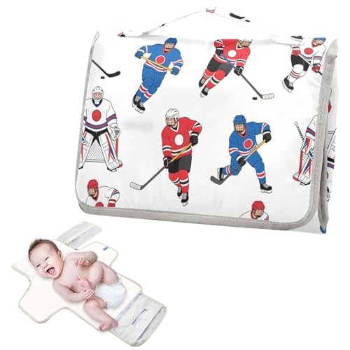 Cambiadores reutilizables con bolsillo de pañuelos, hockey sobre hielo, deporte, cambiador de viaje, para bebé bebé, estación de viaje, kit cambiadores de pa?ales para Bebes