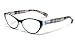 Calabria Emily Cateye Reading Glasses +1.25 Blue Black Plaid Women Stylish Fashion Eyeglass Cat Eye Single Power Readers