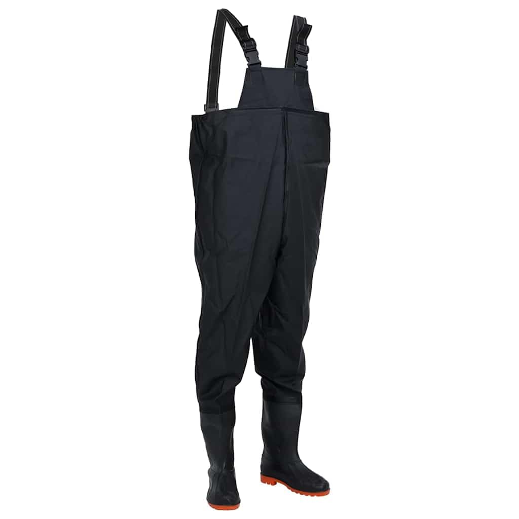 Salopette con stivali, verde scuro, taglia in poliestere rivestito in PVC, impermeabile, bretelle regolabili, per pesca, caccia, attività all'aperto, lavoro, comodi e robusti