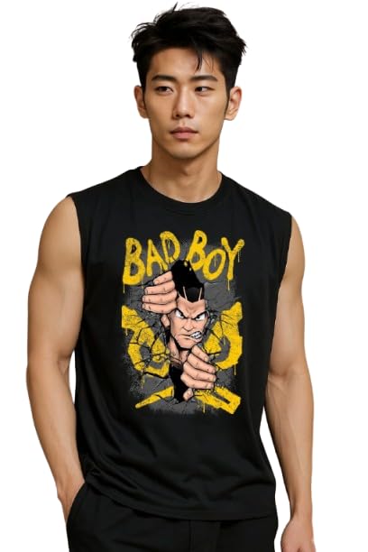 Image of JUGULAR Tank Tops Sleeveless T-Shirt for Men Gym Wear Vest Printed Stylish Round Neck Running for Sports Workout Fitness & Casual or Beach Wear