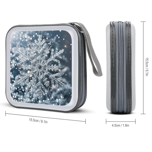 Carpeta de almacenamiento para viajes en coche con diseño de copos de nieve de invierno 3