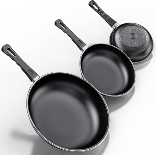 Kiseely Juego de sartenes antiadherentes de 20 cm, 25...