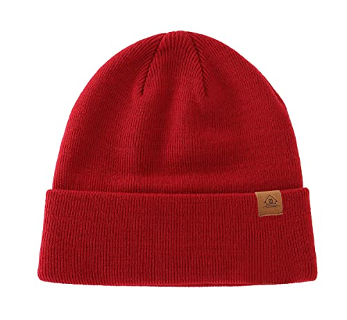 Image of Home Prefer Mens Winter Hats Acrylic Knit Cuff Beanie Cap Warm Womens Beanie Hat
