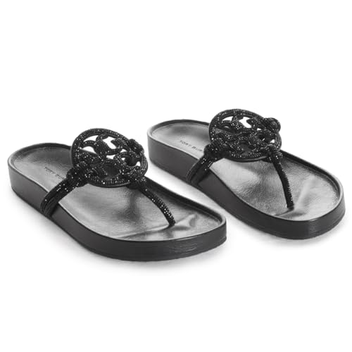 Tory Burch Miller Cloud Knotted Pave Sandals (Black, US Footwear Size System, Adult, Women, Numeric, Medium, 9.5)