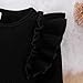 FOCUTEBB Girl 4T Clothes Toddler Girl Sweatshirts Fall Outfits Kids Winter Clothing Cute Ruffled Solid Long Sleeve Shirt Lace Trimmed Plaid Pants with Belt Girls Fashion Suit 3 Pcs Set Black 4-5Y
