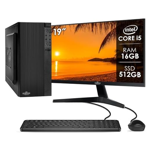 Computador Completo Intel Core i5 16GB SSD 512GB Monitor 19" 4 Núcleos Super Turbo Pc Hdmi Teclado e Mouse Strong Tech