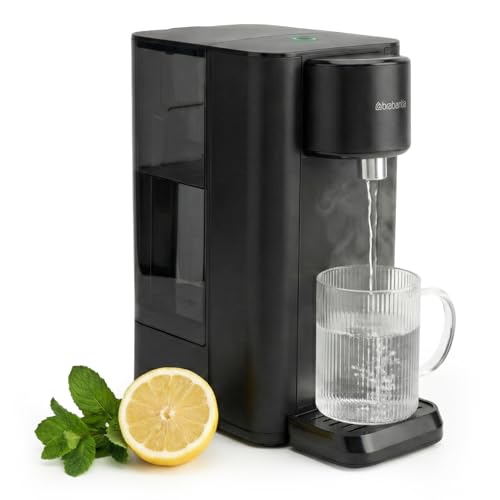 Brabantia Heißwasserspender 2 5 Liter 2600 Watt 100C Abnehmbarer Wassertank Heißes Wasser in 510 Sek. Instant-Wasserkocher Entkalkungsanzeige Einfache Bedienung Schwarz BBEK1103