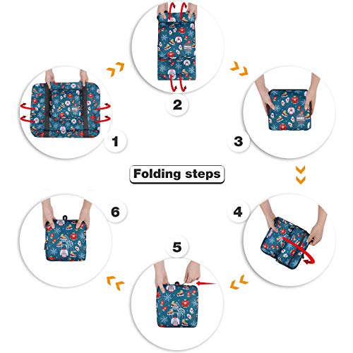 Wandf Foldable Travel Duffel Bag Carryon Luggage Sports Gym Weekend Tote Bag Water Resistant Nylon for Women