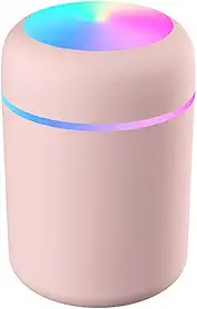 Umidificador de Ar Difusor de Aromas Ultrassônico 300ml - Óleos Essenciais, Luz LED Luminaria, Bivolt - Silencioso e Portátil para Casa e Escritório (Rosa)