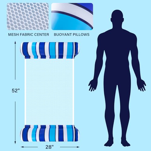 image for LEVOTIYER Pool Floats Adult - 2 Pack Pool Floats, Inflatable Pool Hamm