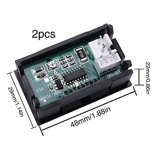 VooGenzek 2 Pezzi 0.28 LED Voltmetro Amperometro