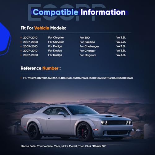 Image of AC Compressor for Chrysler 300 for Dodge Charger Challenger 3.5L 2007-2010 | for Chrysler Pacifica V6 4.0L 2007-2008 Fast Cooling A /C Compressor with Clutch