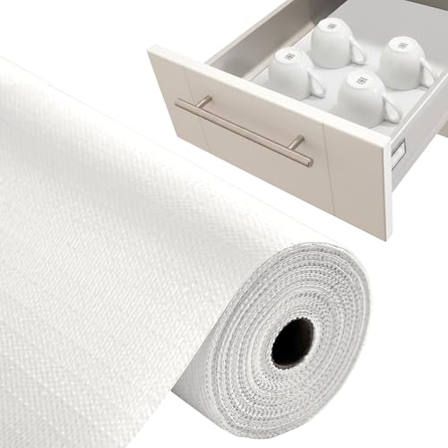Shelf Liner Cabinet Liner for Shelves Non-Adhesive Kitchen Drawer Liner by Linda’s Essentials (12 x 120 Inches) - Non-Slip Easy Clean Shelf Liners for Cabinets and Cupboard Protector, Waterproof Mat