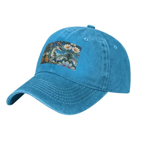 Cute Dinosaur Blue The hat is Breathable, Sweat-Absorbent, and Adjustable, Fashionable and Versatile, Suitable for All Seasons.